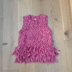 Pilcro NWOT Pink Sleeveless Fringe Knit Top